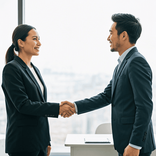 Business team shaking hands after a successful project