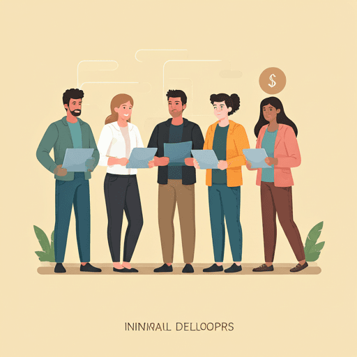 Diverse team of developers working together