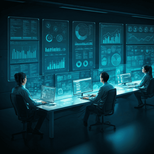 Modern high-tech dashboard showing shopify_dynamic 365 progress