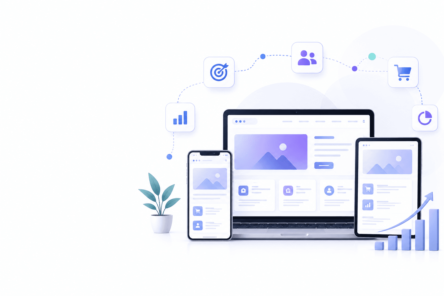 Abstract visualization of a digital experience platform dashboard