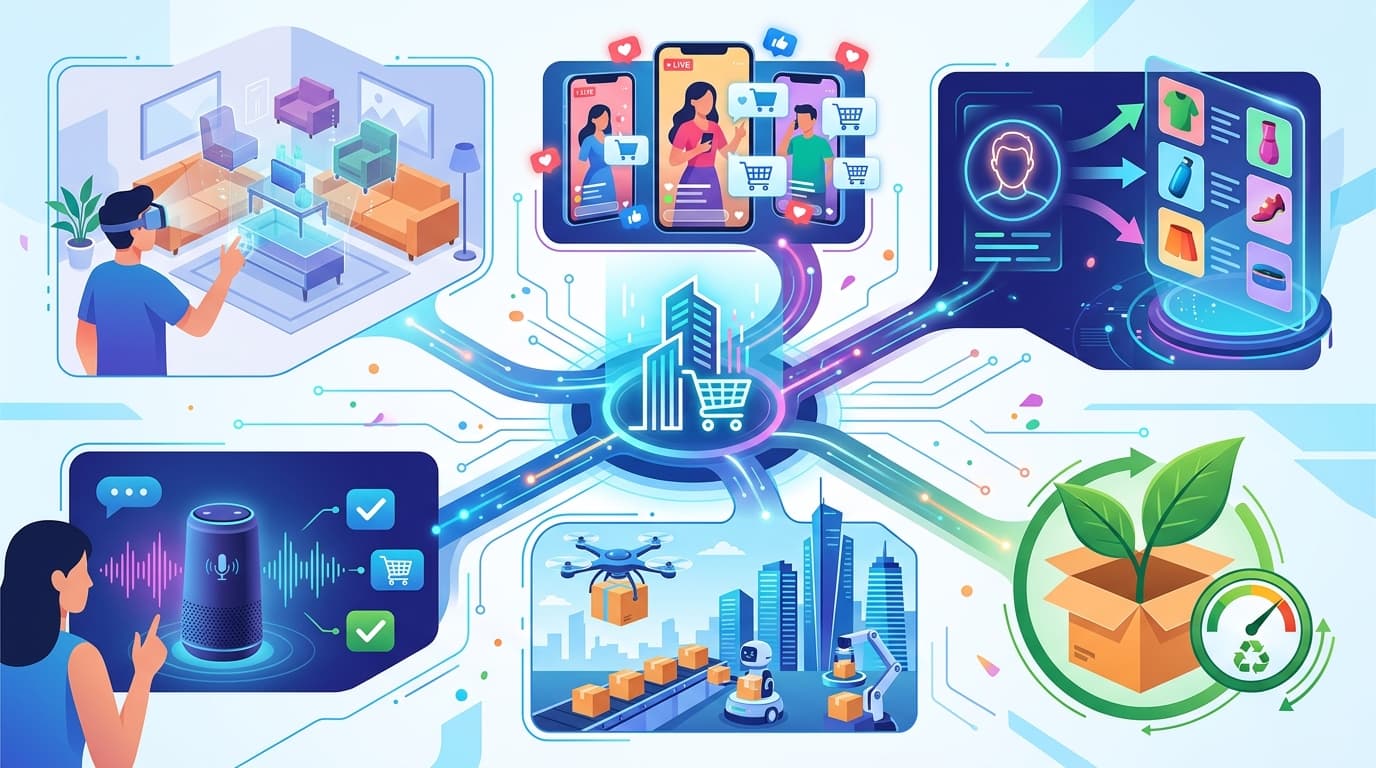 eCommerce development trends 2026 showing modern online shopping technology