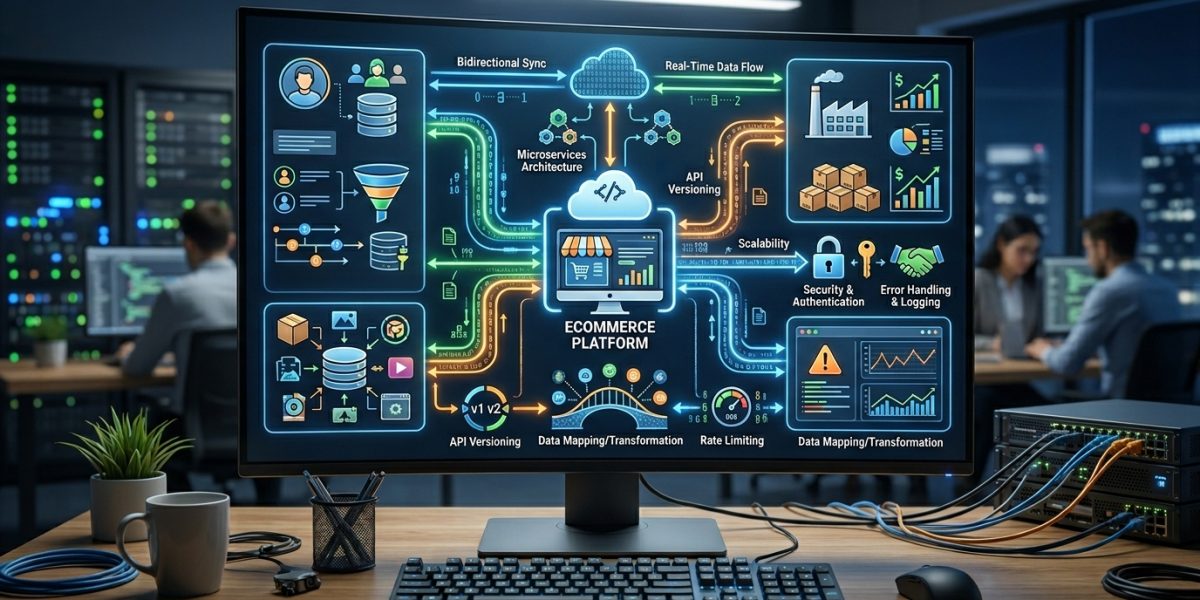 Ecommerce API integration between ERP CRM and PIM systems