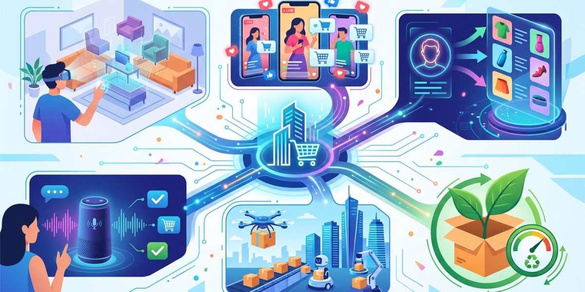 eCommerce development trends 2026 showing modern online shopping technology
